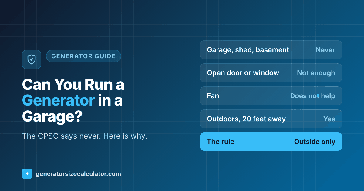 Can you run a generator in a garage