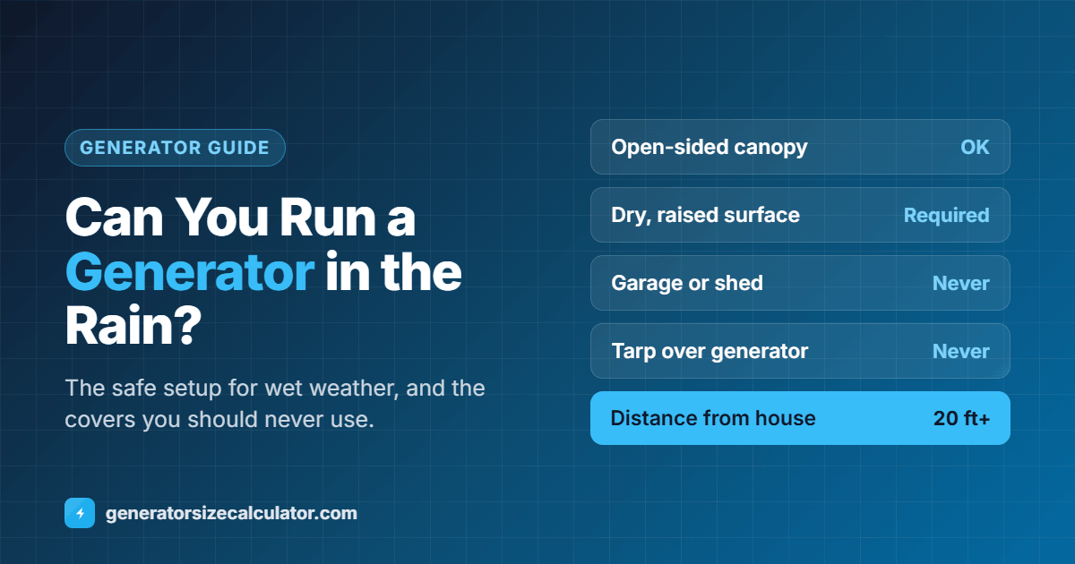 Can you run a generator in the rain