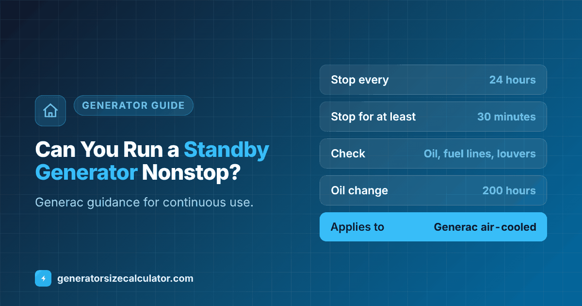 Can you run a standby generator continuously