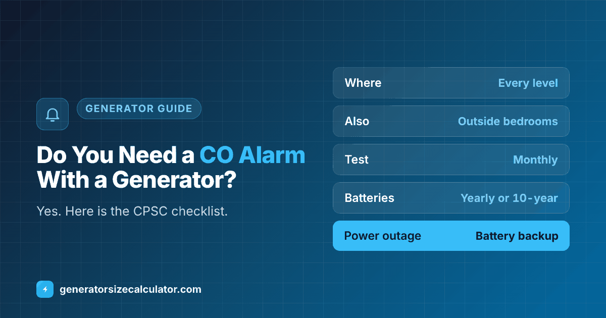 Do you need a carbon monoxide alarm with a generator