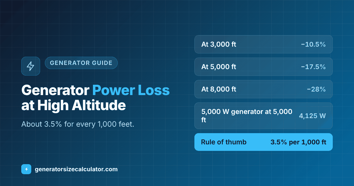 Generator power loss at high altitude