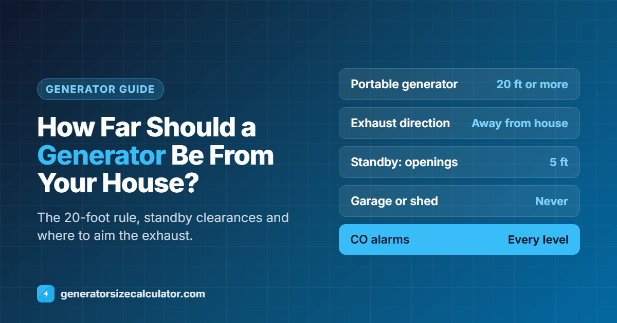 How far should a generator be from your house