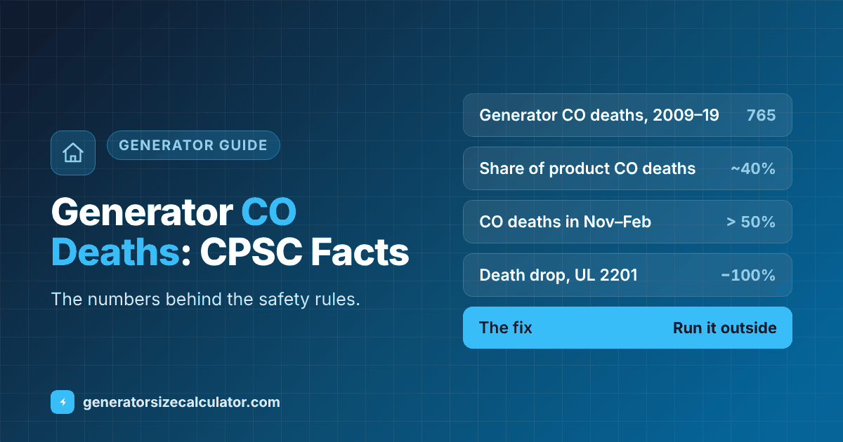 How many people die from generator carbon monoxide poisoning