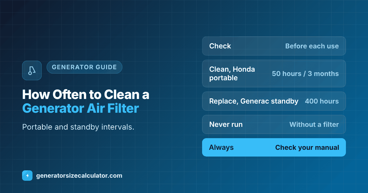 How often to clean a generator air filter