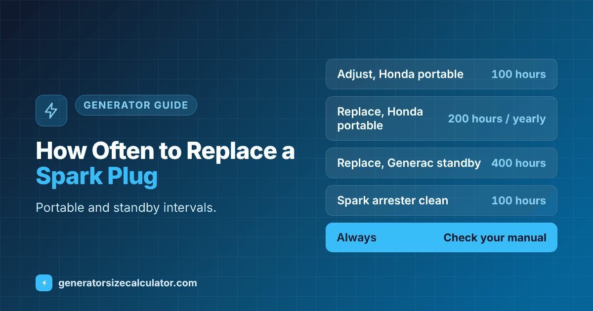 How often to replace a generator spark plug