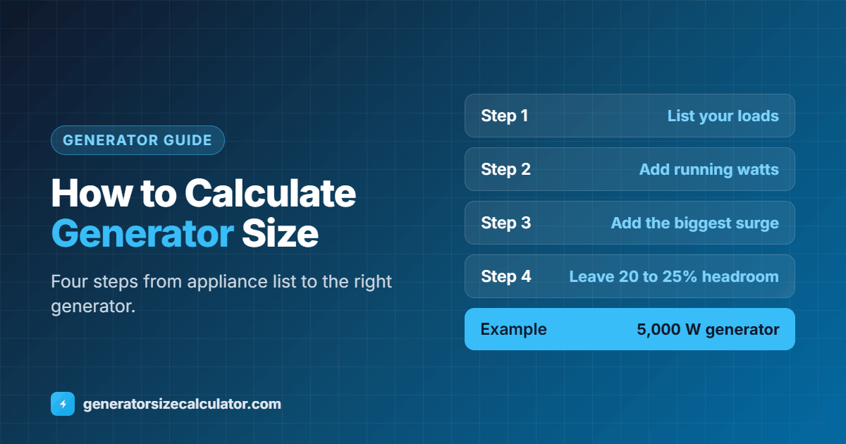 How to calculate what size generator you need