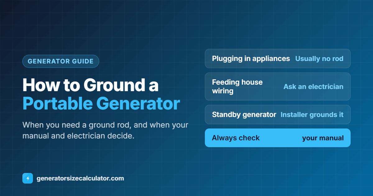 How to ground a portable generator