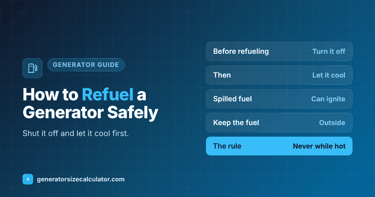 How to refuel a generator safely