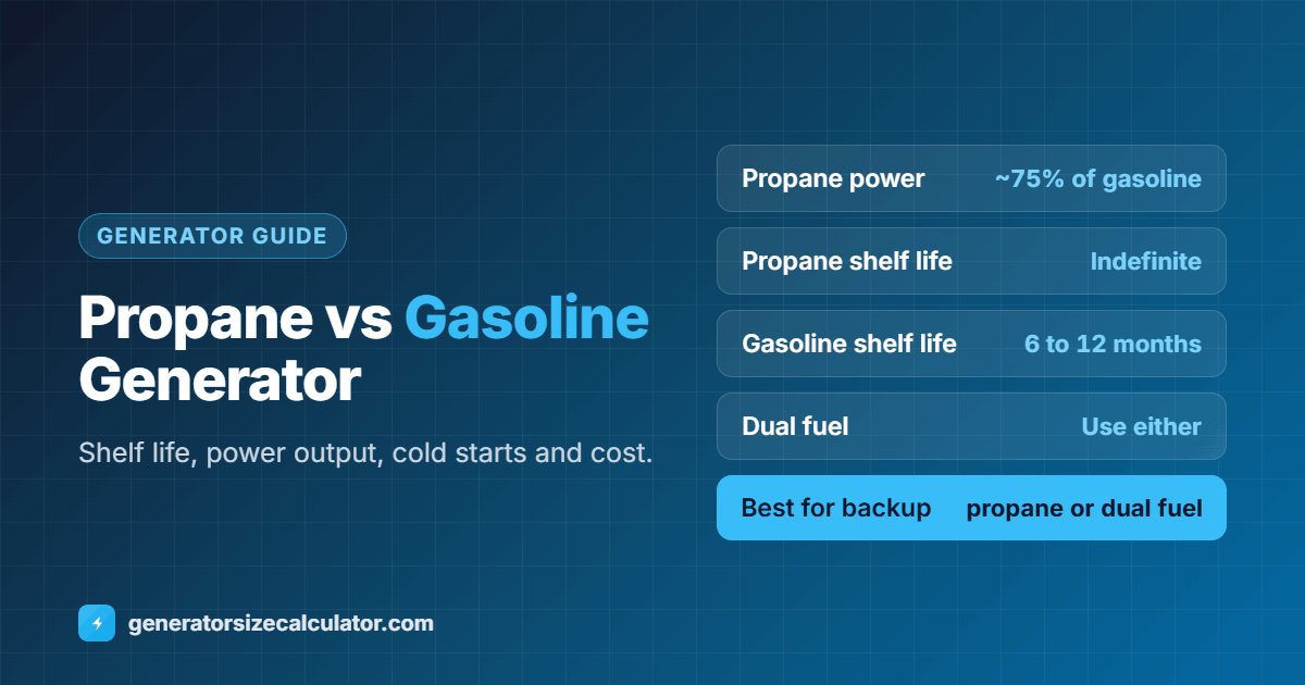 Propane vs gasoline generator