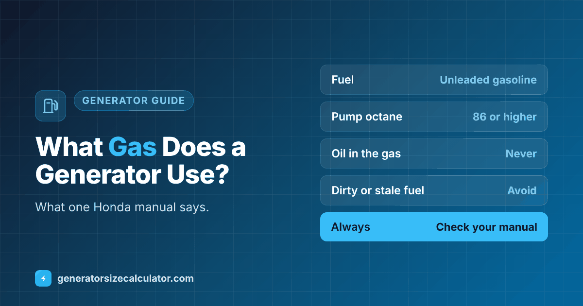 What gas does a portable generator use