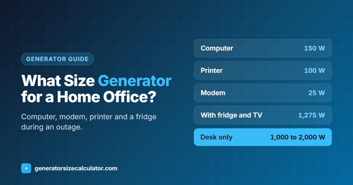 What size generator for a home office