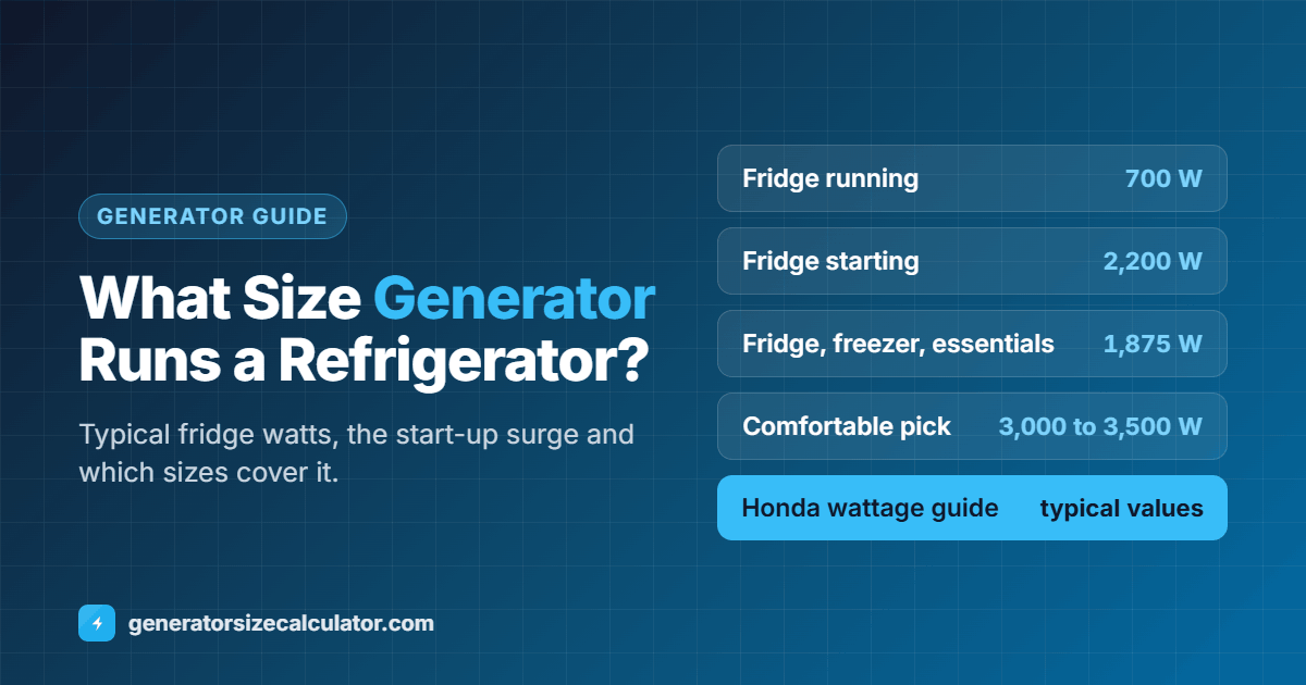 What size generator to run a refrigerator