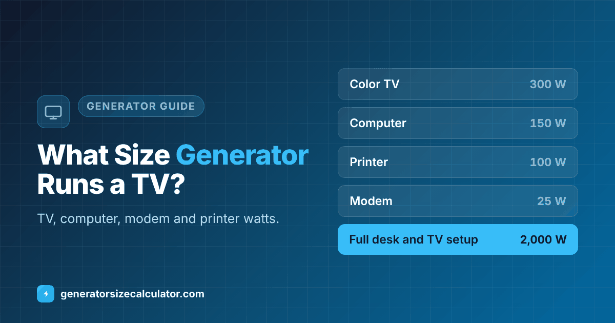 What size generator to run a TV and electronics