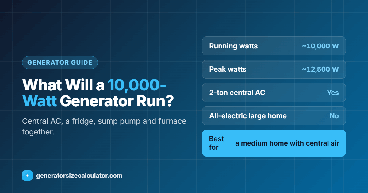 What will a 10000-watt generator run