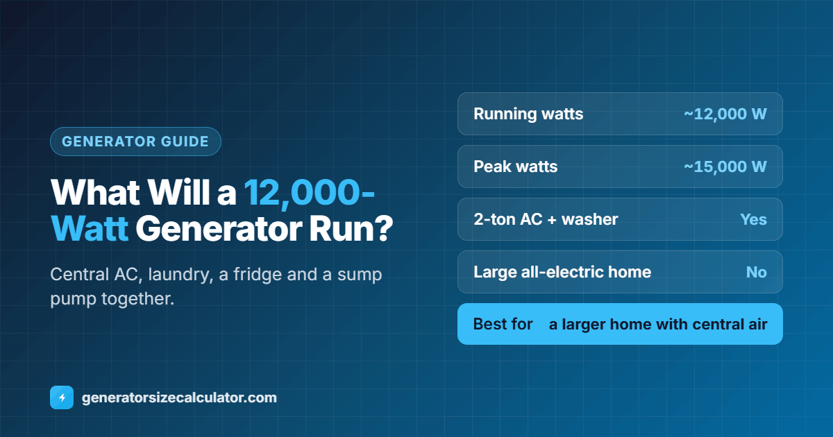 What will a 12000-watt generator run