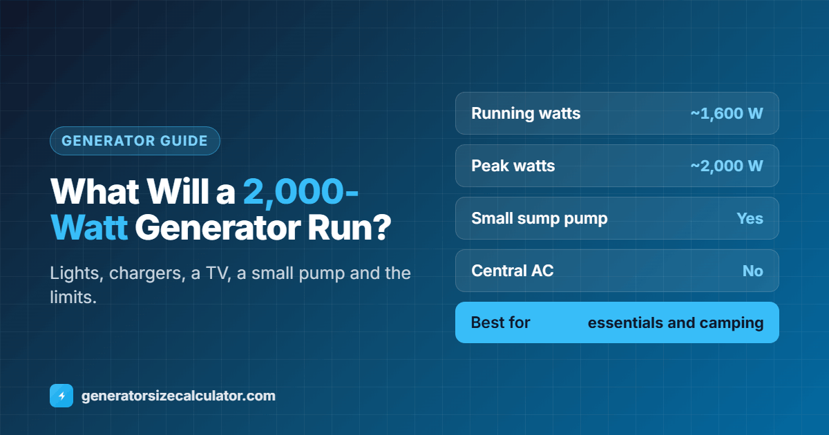 What will a 2000-watt generator run