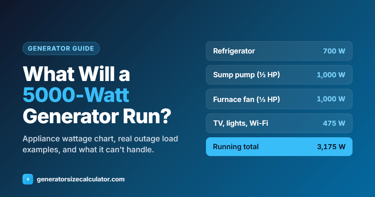 What will a 5000-watt generator run